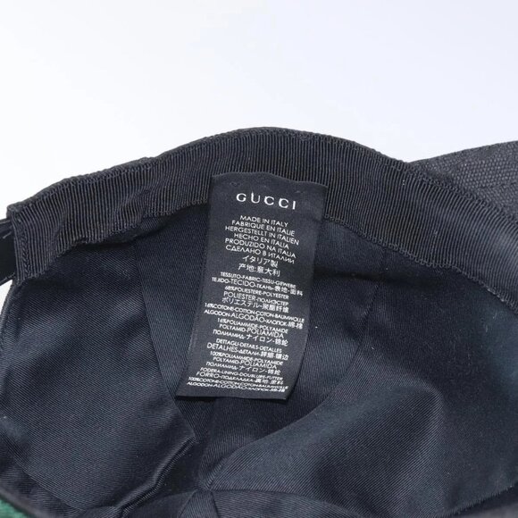 GUCCI GG Canvas Web Sherry Line Cap M Black Red Green 200035 Auth yk18705 - Picture 10 of 13